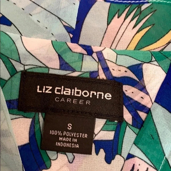 Liz Claiborne Floral Faux Wrap Sleeveless Blouse - Picture 5 of 11